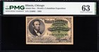 Rare Choice Unc 1893 Chicago World s Columbian Expo Lincoln Ticket Pmg 63 