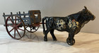 Original Antique 1910   s Cast Iron Toy Ox Cart Hubley   Kenton 