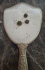 Vintage Art Deco Rose Vanity Set Metal Mirror Brush Collectible Home Decor