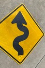 Vintage Old Steel Mountain Highway Sign Caution Winding Road 24x24 Heavy Steel