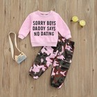 Toddler Baby Girl Outfit Letter Print Long Sleeve Sweatshirts Stretch Pants Set