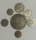 Full Set 1959 Iraq With 4 Silver Coins  7 Pcs    Medal   1 5 10 25 50 100 Fils  