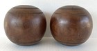 Vintage Wood Lawn Bowling Balls With Leather Case Ej Riley