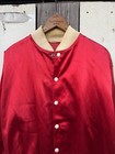 Vintage 40s 50s Military Satin Silk Bomber 46 Red Large Army Jacket Felt Letters