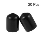 Uxcell 20pcs Rubber End Caps 3 8  9 5mm  Id Vinyl Round Tube 9 5mm  Black