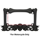3d Skull Flames Bones Black Motorcycle License Plate Frame For Harley-davidson