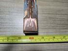 Vintage Letterpress Printing Block Shovel Garden Tool Crown Logo Advertising