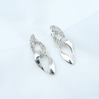 925 Sterling Silver Cubic Zirconia Chain Link Stud Twisted Earrings For Women