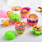 36pcs Silicone Cupcake Liners  Multi Flower Shapes Baking Cups  2 Inch Mini Size