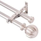 Telescoping Double Curtain Rod Set  3 4  Metal Window Treatment Rods  48-84  Sil