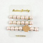 3 Pcs Set Hair Pins Clips With Pearls Rhinestones For Women Girls  