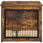 Wooden Dog Crate Furniture With Mat Dog Kennel Double Doors For Small Dog Indoor