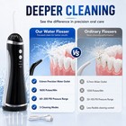 Cordless Water Flosser Dental Oral Irrigator Travel Teeth Cleaner Floss Pick Tip