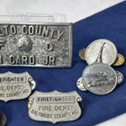 Vtg Baltimore County Fire Department Lot Belt Buckle Pins   Buttons