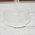 Tupperware Pie Cake Carrier 719-2 W Cover 720-2 And Carry Handle 624-2 All White