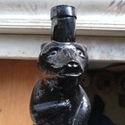 1890 Early Applied Lip Bear Figural Kummel Liquor Bottle Dark Olive Green