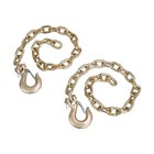2 Pack 3 8  X 35  G70 Steel Trailer Safety Tow Chain W  3 8  Forged Safety Hooks