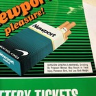Vintage Newport Cigarette 9 X 12  Decal Sticker Lottery Tickets Sold Here Sign