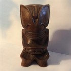 Vtg Tahiti Tiki God 4 75    Tahitian Carved Wood Figurine Polynesian Rare Small
