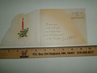 Vtg Christmas Card Victorian Couple Road To Church Scalloped Cut Gold Foil 1930s