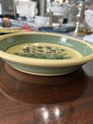 Vintage Aldrich Valley Pottery Quiche Pie Dish 10       Yellow Green Multicolor