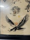 Tattoo Legend Bob Shaw Original Painted Flash Sheet 1981 - In Frame 17x20