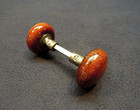 Beautiful Pair Antique Victorian Brown Mineral Porcelain Door Knobs 1890 s