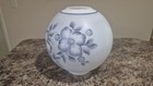 Nice Blue Floral Hand Painted Oil Lamp Ball 9 5  Shade Globe 4  Fitter