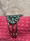 Vintage Navajo Larry Moses Begay Turquoise Cluster Sterling Silver Bracelet