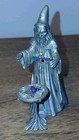 Vintage Masterworks Fine Pewter  wizard With Table  Swarvoki Crystal Accent