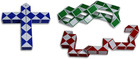 Magic Snake Cube Twist Puzzle Bundle Of 6  3 Mini Cubes And 3 Large Cubes  bundl