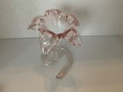 Vintage  Glass Flower-shaped Bud Vase - Hand-blown Centerpiece - 6   