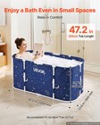 Vevor Portable Foldable Bathtub 47 2  Large Soaking Hot Spa Tub For Adult Blue