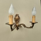 Quality French Brass Twin Branch Wall Light Candle Ornate Pierced Sconce 6 75 