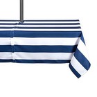  Cabana Stripe Outdoor Tabletop 84  X 60   rectangular  Nautical Blue