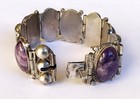Vintage Mexican Taxco Sterling Silver Amethyst Bracelet
