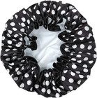 Reusable Women s Waterproof Shower Caps For Long Hair  Black And White Dots