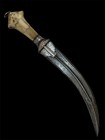 Arabic Jambiya Dagger Silver Koftgari Work Bone Grips Comes With Sheath 15   