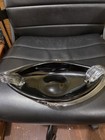 Two s  Company Amethyst Art Deco Glass Dish  With Clear Swirled Handles 11   6 
