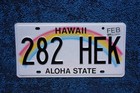 2020 Hawaii License Plate   282 Hek