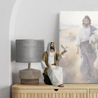 Jesus Christ Statue With Dove  Hand Painted Religious Figurine 7  Jesus On Rock