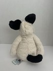 Jellycat Bashful Black   Cream Puppy Dog Plush 12  Stuffed Animal Nwt Soft Toy