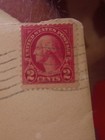 Vintage 1927  Red George Washington 2  stamp  With Birthday Card With Envelope 