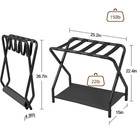 2-pack Folding Metal Luggage Rack Suitcase Stand With Straps