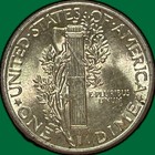 1944 Mercury Dime Silver Brilliant Uncirculated Bu Coin  32373