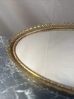 Vintage Mirrored Perfume Vanity Tray Ornate Floral Design Brass Dresser Jewelry