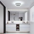 2 Pack Modern Led Ceiling Light  24w Black Flush Mount Ceiling Lamp Fixture     