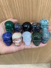 1pc Natural Mixed Quartz Hand Carved Skull Crystal Reiki Healing Gift Decor