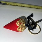 Antique Vintage Sewing Pin Needle Cushion Strawberry Emery Bonus Scissors