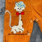 Vintage Baby toddler Overalls 60s-70s Gold Giraffe Snap Legs